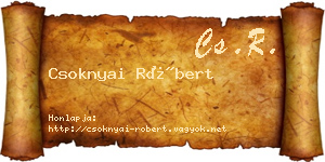 Csoknyai Róbert névjegykártya